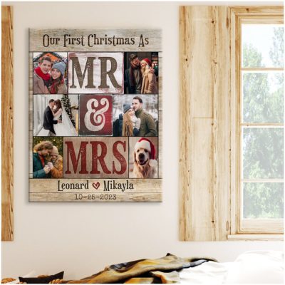 Gift For Newly Married Couple Christmas Wedding Gift Canvas Print