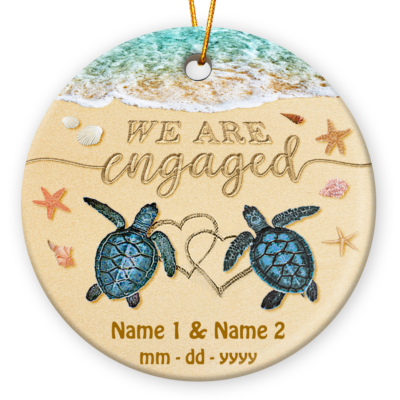 Unique Gift For Married Couples Custom We Are Engaged Ornament