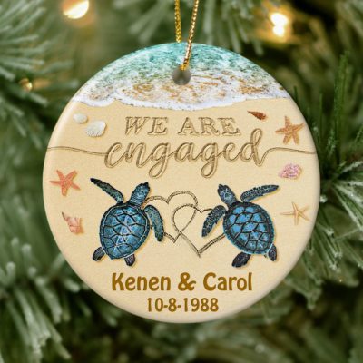 Unique Gift For Married Couples Custom We Are Engaged Ornament 01