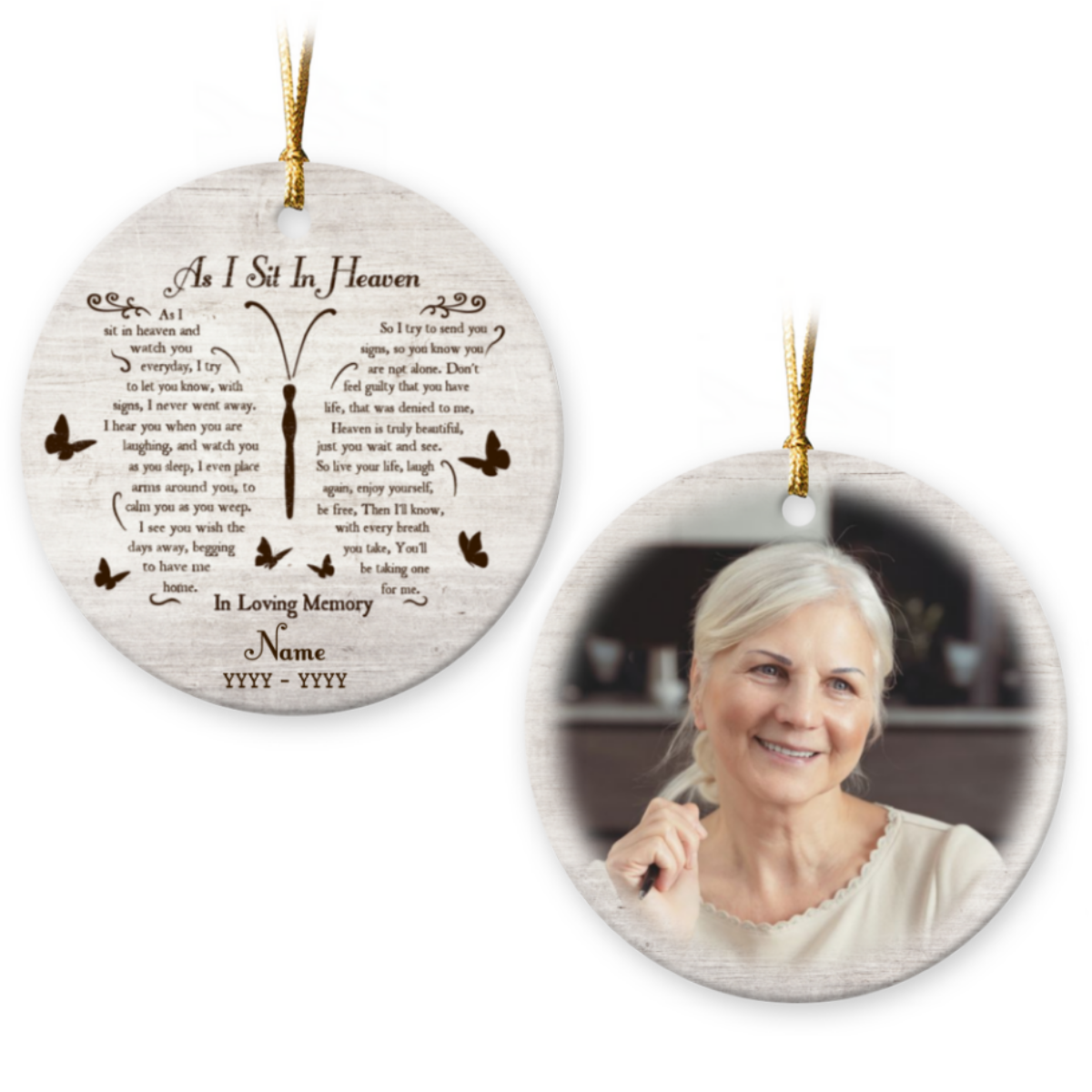 Condolences Gift For Loss Of Loved One Photo Sympathy Ornament