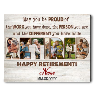Personalized Photos Retirement Canvas Farewell Gifts For Coworker