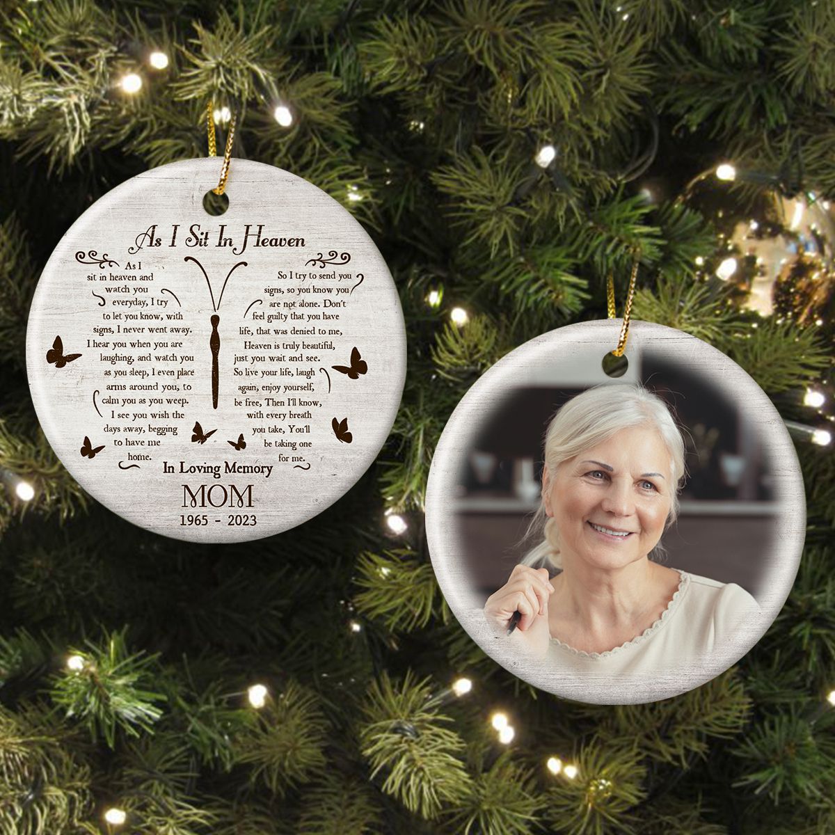 Condolences Gift For Loss Of Loved One Photo Sympathy Ornament 01