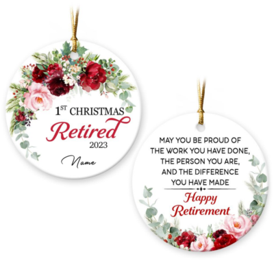 First Retired Christmas Ornament Gift Personalized Christmas Ornament