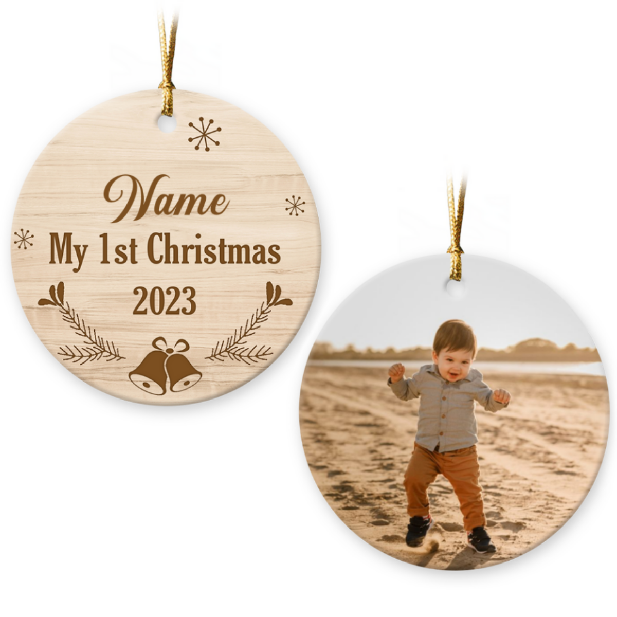 Baby First Christmas Photo Ornament Gift Personalized New Baby