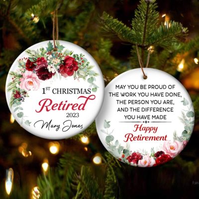First Retired Christmas Ornament Gift Personalized Christmas Ornament