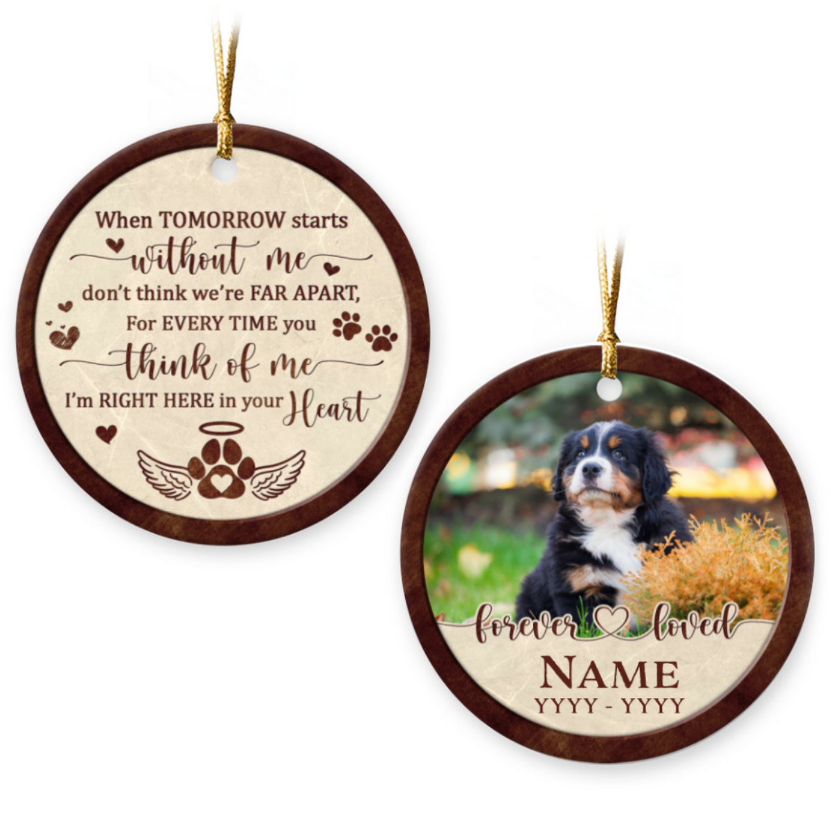 Gifts For Who Loss Of Dog Custom Photo Pet Memorial Ornament