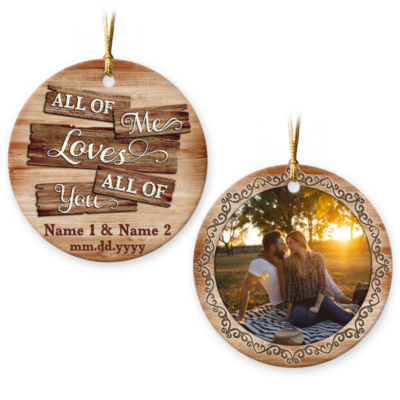 Loving Christmas Gift For Couple Unique Photo Anniversary Ornament
