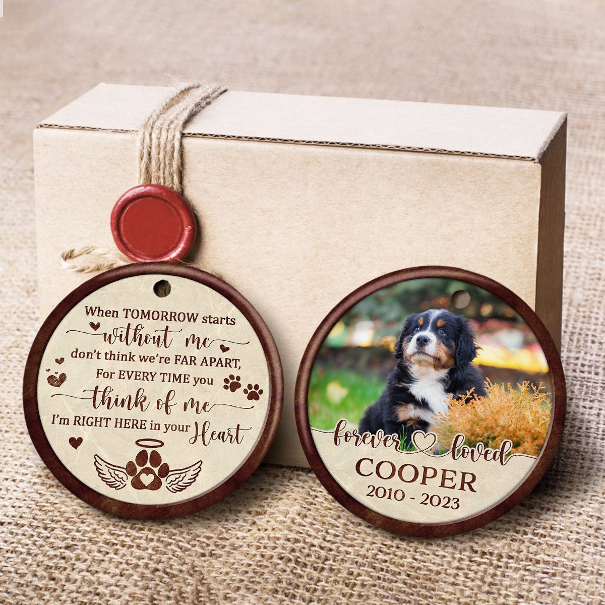 Gifts For Who Loss Of Dog Custom Photo Pet Memorial Ornament 01