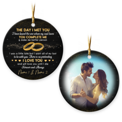 Custom Photo Anniversary Ornament Romantic Gift For Couples