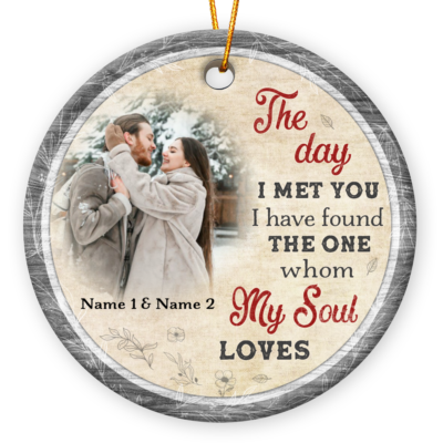 Custom Couple Photo Christmas Ornament Meaningful Gift For Wife