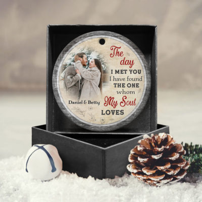 Custom Couple Photo Christmas Ornament Meaningful Gift For Wife 01