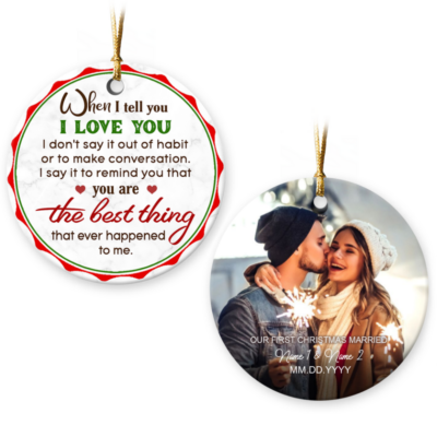 Personalized Couple Christmas Ornament Gift Xmas Keepsake For Him and Her