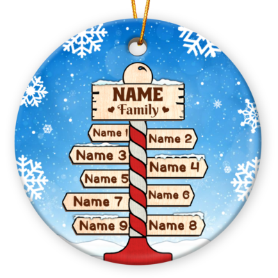 Family Name North Pole Christmas Ceramic Ornament Thoughtful Gift