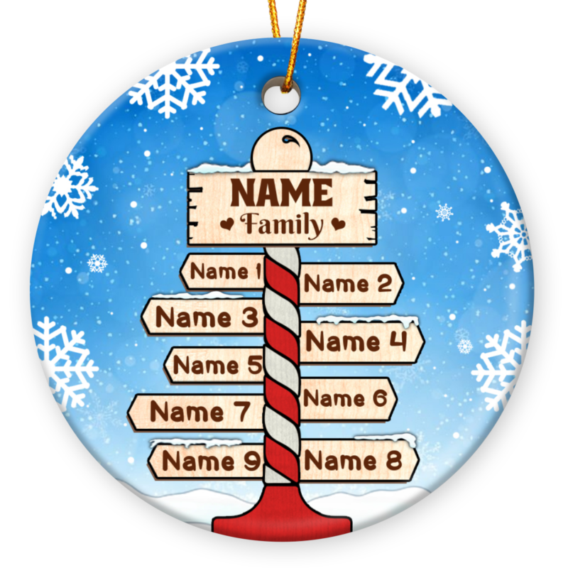Family Name North Pole Christmas Ceramic Ornament Thoughtful Gift