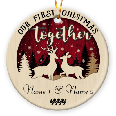 Personalized Reindeer Couple Ornament Christmas Keepsake Gifts
