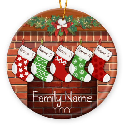 Custom Family Christmas Gift Xmas Name Stockings Ornament