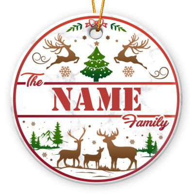Custom Family Christmas Ceramic Ornament Xmas Holiday Gift