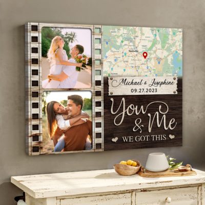 Personalized Map Print For Couple Wedding Gift For Him And Her