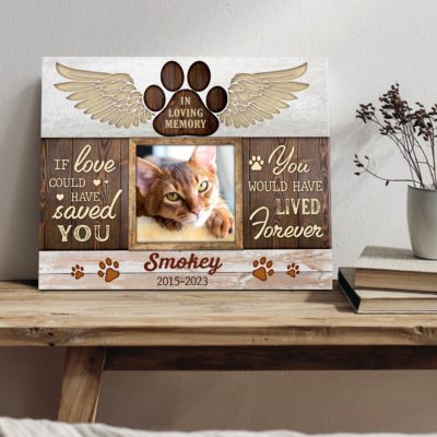 Cat Memorial Canvas Personalized Sympathy Pet Photo Gift