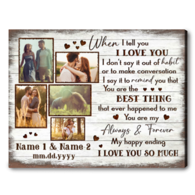 Custom Photo Anniversary Canvas Print His And Hers Gifts