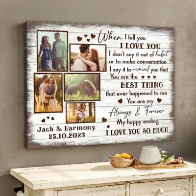 Custom Photo Anniversary Canvas Print His And Hers Gifts 01