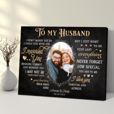 Wedding Anniversary Gift For Husband Personalized Couple Canvas Print