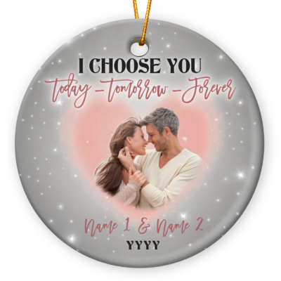 Romantic Christmas Gift For Couple Custom Portrait Ornament