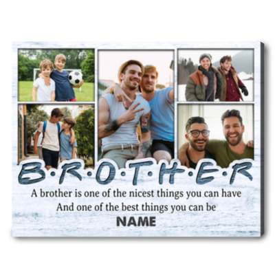 Custom Photos Brother Canvas Print Unique Gift For Siblings