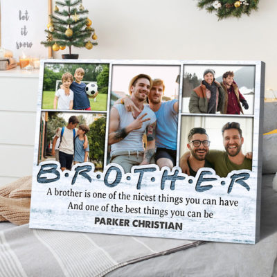 Custom Photos Brother Canvas Print Unique Gift For Siblings 01