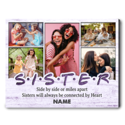 Custom Photos Sister Canvas Print Unique Siblings Gift Ideas