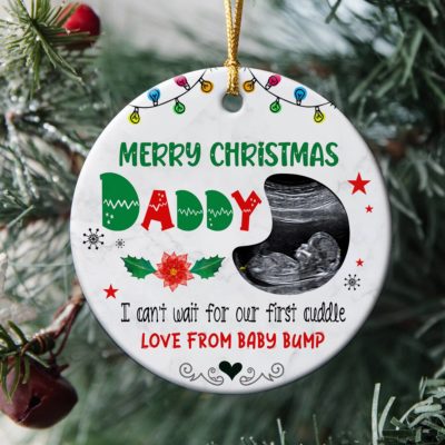 Personalized Sonogram Photo Ornament Gift For Future Daddy New Dad Gifts