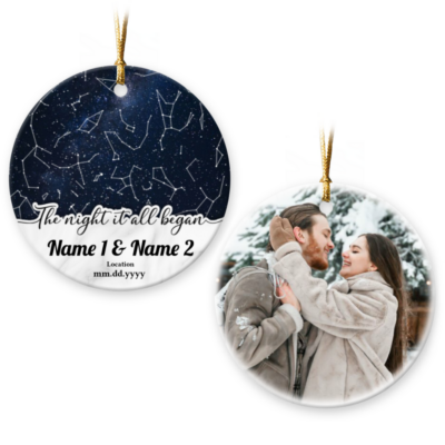 Custom Star Map Ornament Loving Christmas Couples Gift