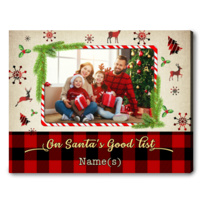 Customized Family Photo Christmas Canvas Best Xmas Wall Decor Gift