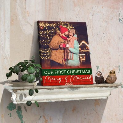 Unique Gifts For Newlyweds Personalized First Christmas Married Canvas