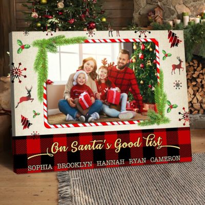 Customized Family Photo Christmas Canvas Best Xmas Wall Decor Gift