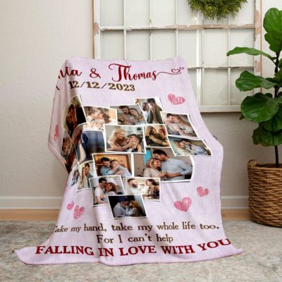 Personalized Christmas Blanket With Pictures Unique Couple Gift 01