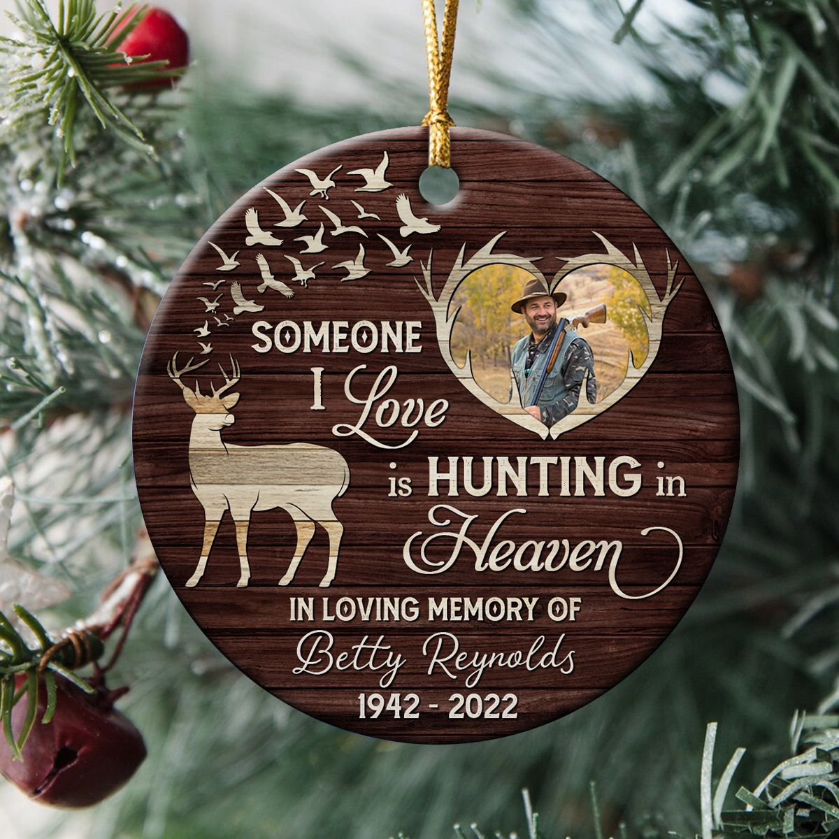 Personalized Deer Hunting Dad Memorial Ornament Hunter Angel Sympathy Gift