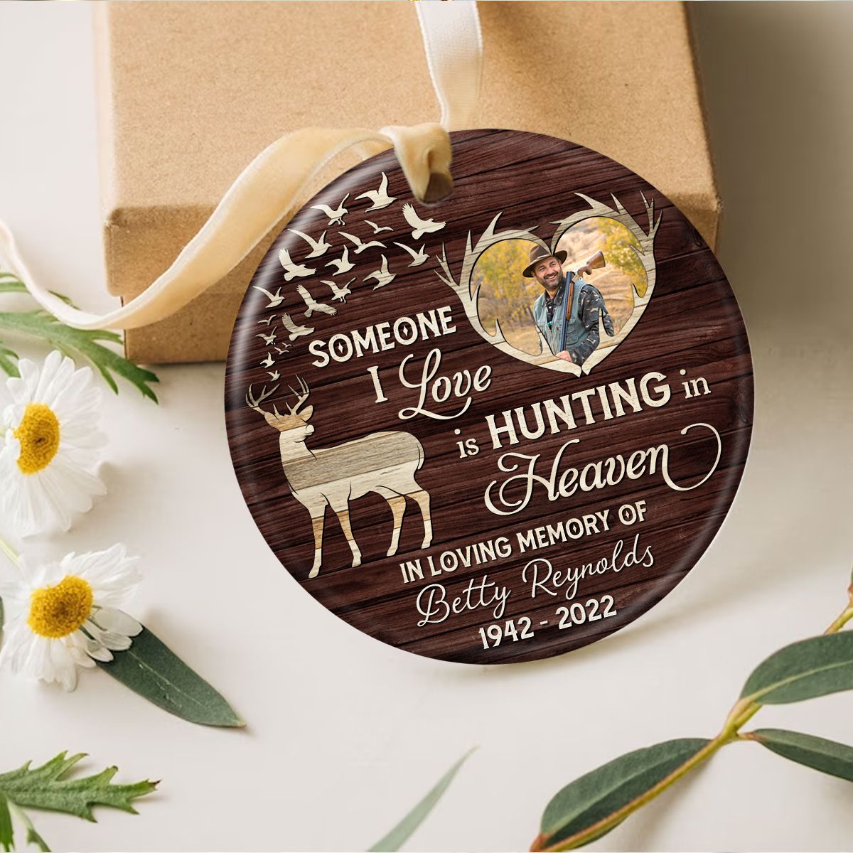 Personalized Deer Hunting Dad Memorial Ornament Hunter Angel