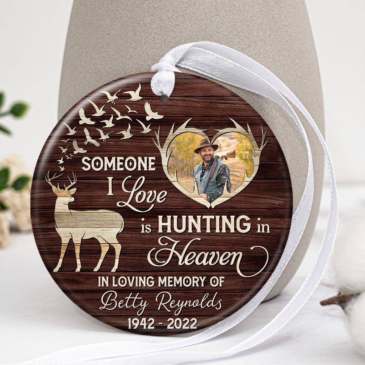Personalized Deer Hunting Dad Memorial Ornament Hunter Angel