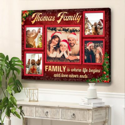 Personalized Christmas Photo Canvas Keepsake Gift For Family 01