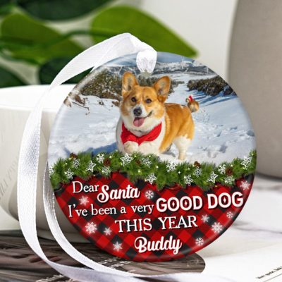 Christmas Gift For Dog Lovers Personalized Ceramic Ornament 01