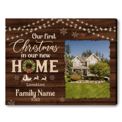 Personalized New Home Canvas Print Christmas Gift For Homeowners
