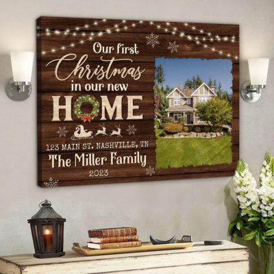 Personalized New Home Canvas Print Christmas Gift For Homeowners 01