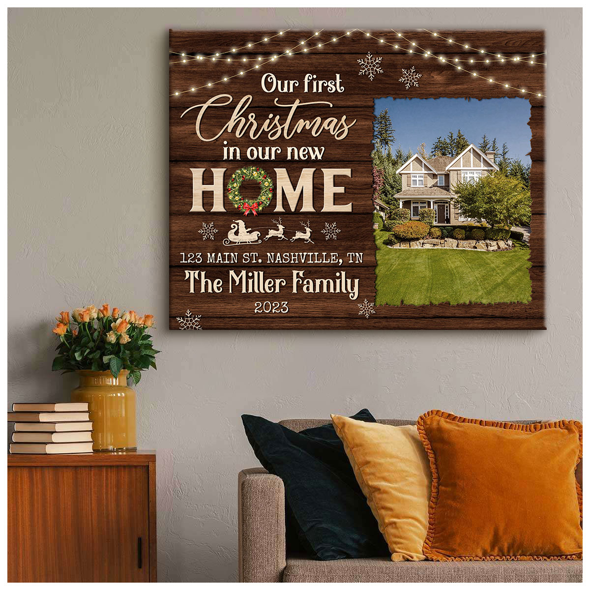 Housewarming Gift First Home, New Home Personalized Canvas