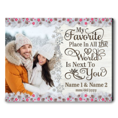 Unique Christmas Gifts For Couples Loving Photo Canvas Print