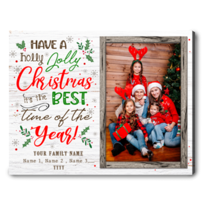 Personalized Christmas Family Canvas Print Xmas Photo Gift Ideas