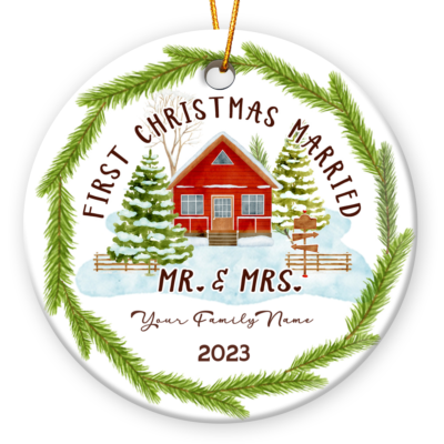 Best Christmas Gifts For Newlyweds Personalized Couple Ceramic Ornament