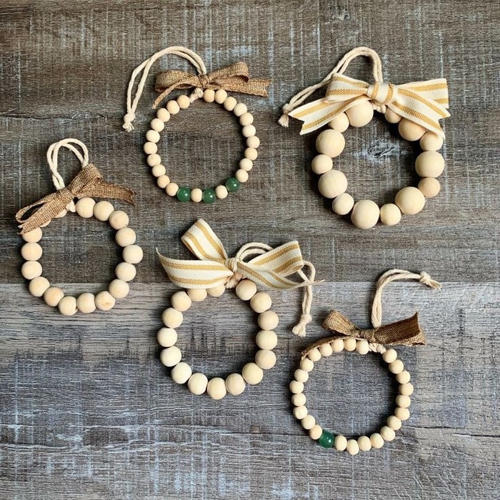 Wood Bead Ornaments - Christmas decor ideas