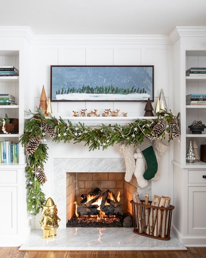 Classic Christmas Mantel - Christmas holiday decor