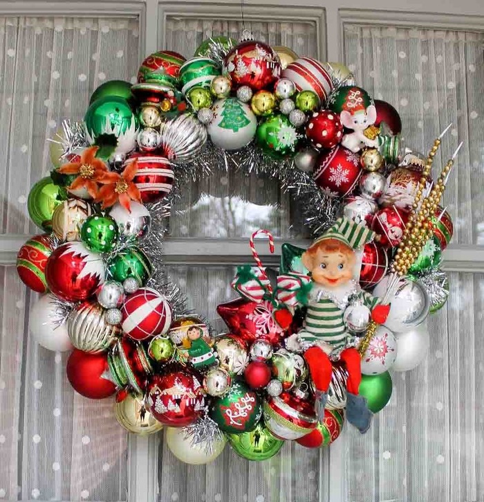 Ornament Wreath - Christmas holiday decor